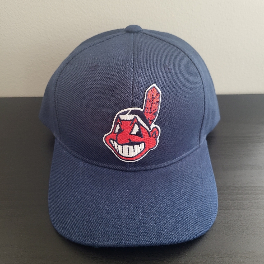 Vintage Throwback Cleveland Indians Navy Baseball Hat